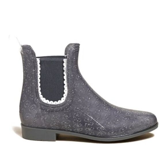Jack Rogers | Dark Gray Sparkle Floral Sallie Waterproof Rain Boot - Women - Picture 1 of 14